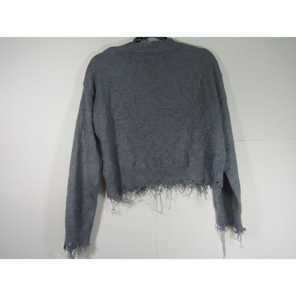 Honey Punch Sweater Womens Medium Distressed V Neck Coastal Nautical Neutral - Picture 2 of 9